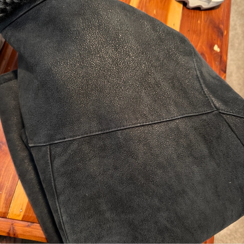 Vintage Nicole Miller New York Dyed Shearling Leather Coat XL - Picture 8 of 8